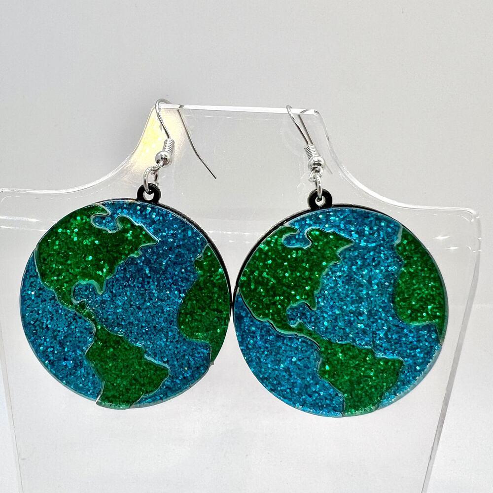 Earth Earrings - Globe Earrings - Teacher Accessories - Earth Accessories